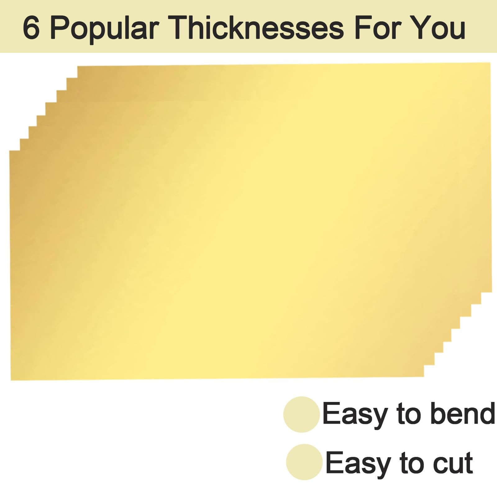 Brass Sheet, Shim Stock Assortment, 6″ Length x 3″ Width, 0.002″,