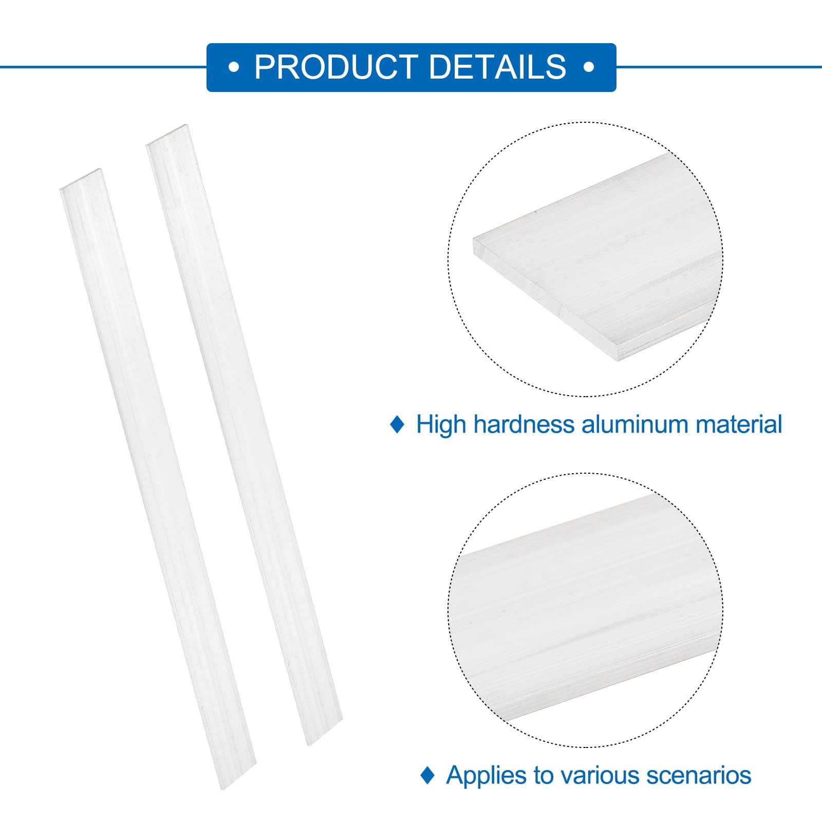 MECCANIXITY 6 Pcs Square Aluminum Flat Bar, 3/32″ (2mm) Thick x 63/64″ (25mm)…