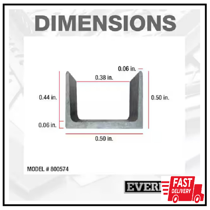 3/8 In. Wide (Inside) X 8 Ft. Aluminum Trim Channel