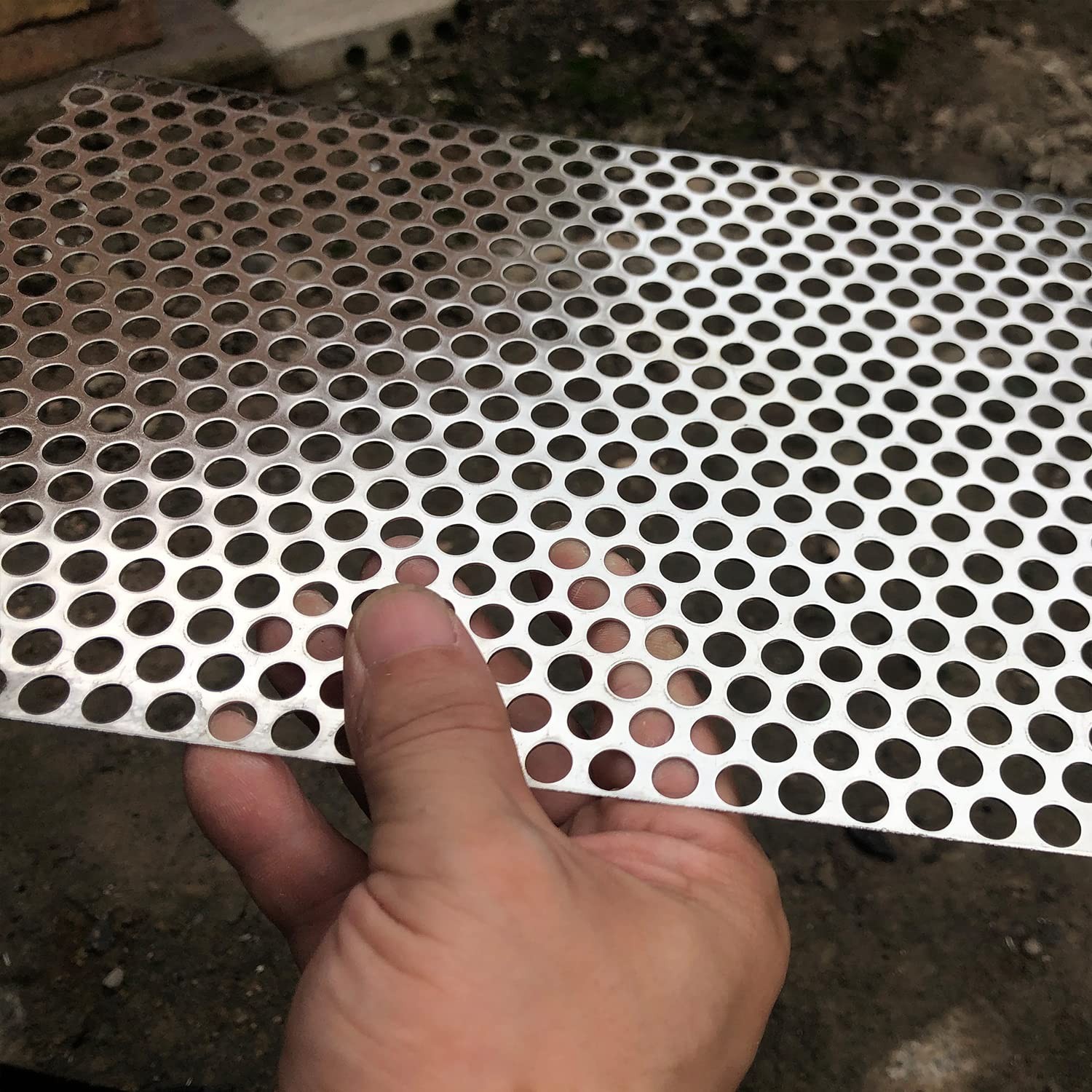 Commercial Grade Perforated Sheet, 15.7×7.8 Inch, Rust-Resistant Steel Material
