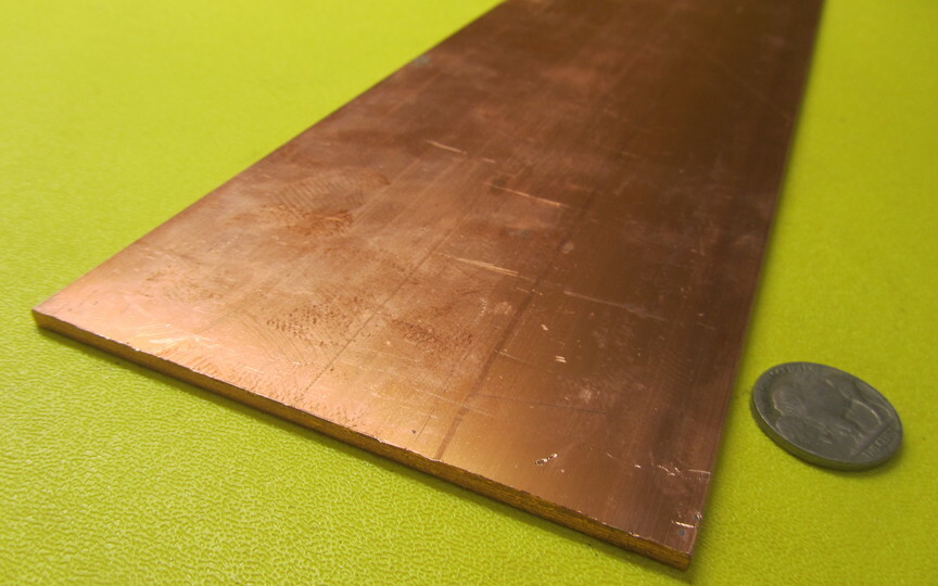 110 Copper Bar, Soft, Annealed .125″ Thick x 4.0″ Wide x 24.0″ Length
