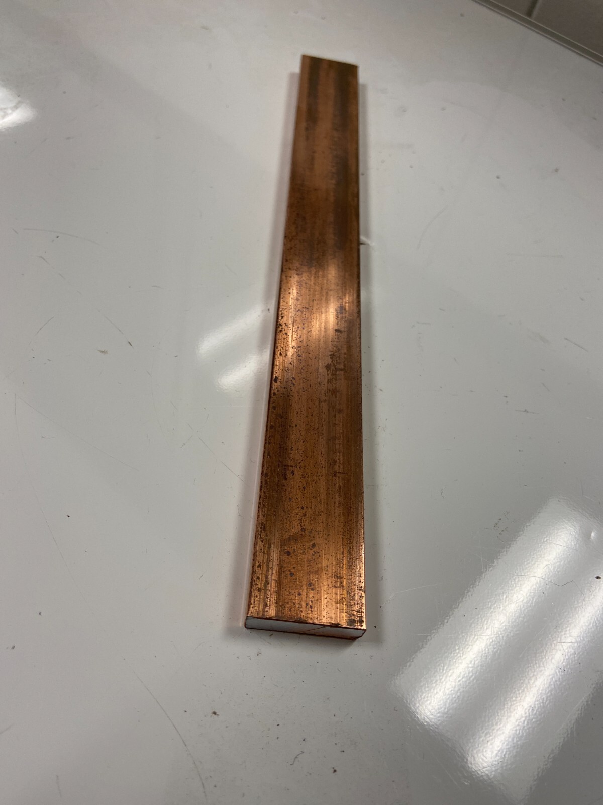Copper 110 Flat Bar 3/8″ x 1 1/4″ x 6″-Long — .375″ x 1.25″ Copper Bus Bar
