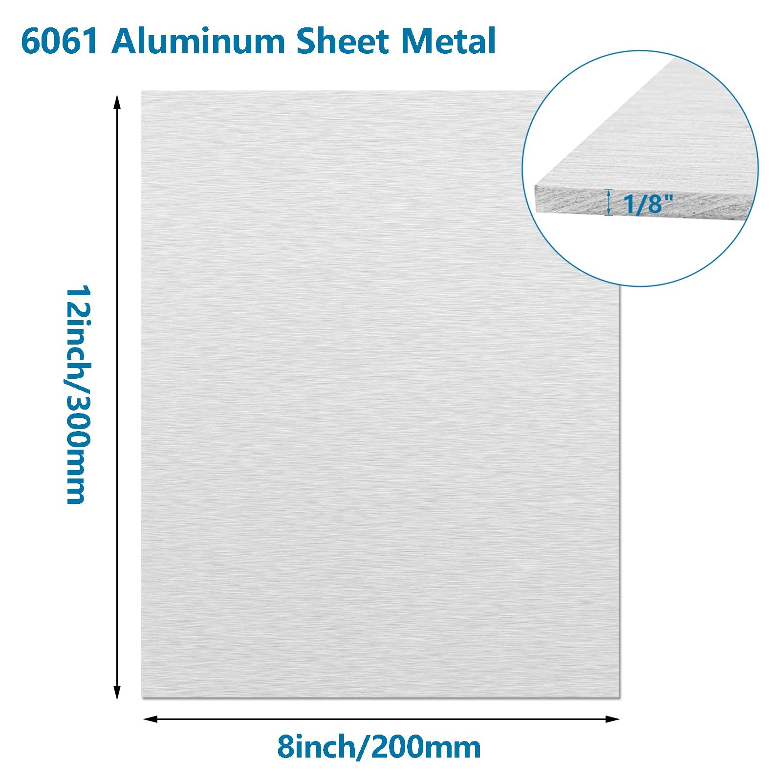 2Pack Aluminum Sheet & Plates 8 x 12 x 1/8 Inch, 6061 Heavy Duty Aluminum