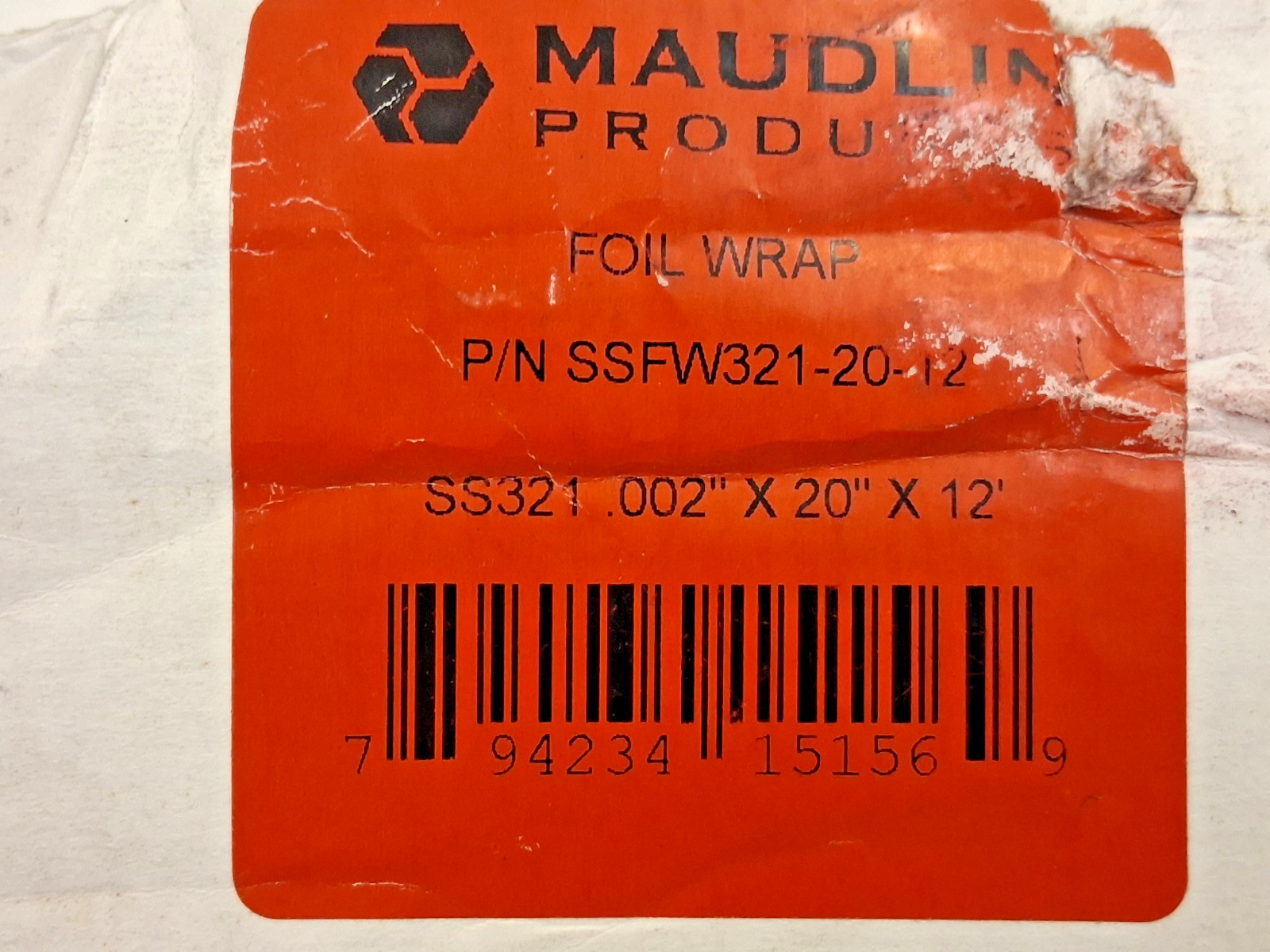 Maudlin Products 321 Stainless Steel Tool Wrap 20″ W 12Ft L SSFW321-20-12