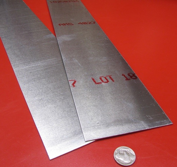 6061 T6 Aluminum Bar .063″ (1/16″) Thick x 4.0″ Wide x 48″ Length, 2 Pc