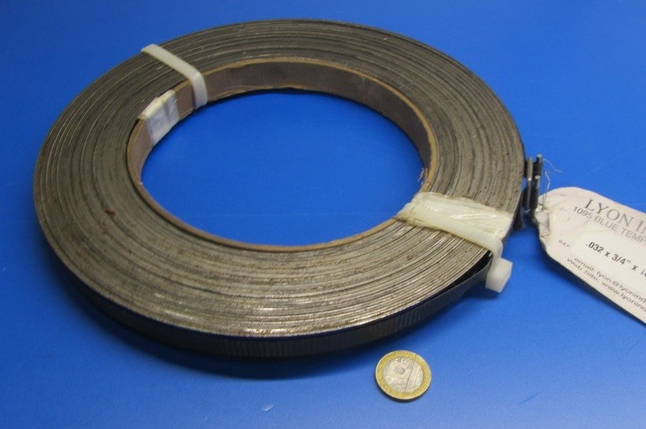 1095 Hard Blue Tempered Spring Steel Shim .032″ Thick x .750″ Width x 1200″