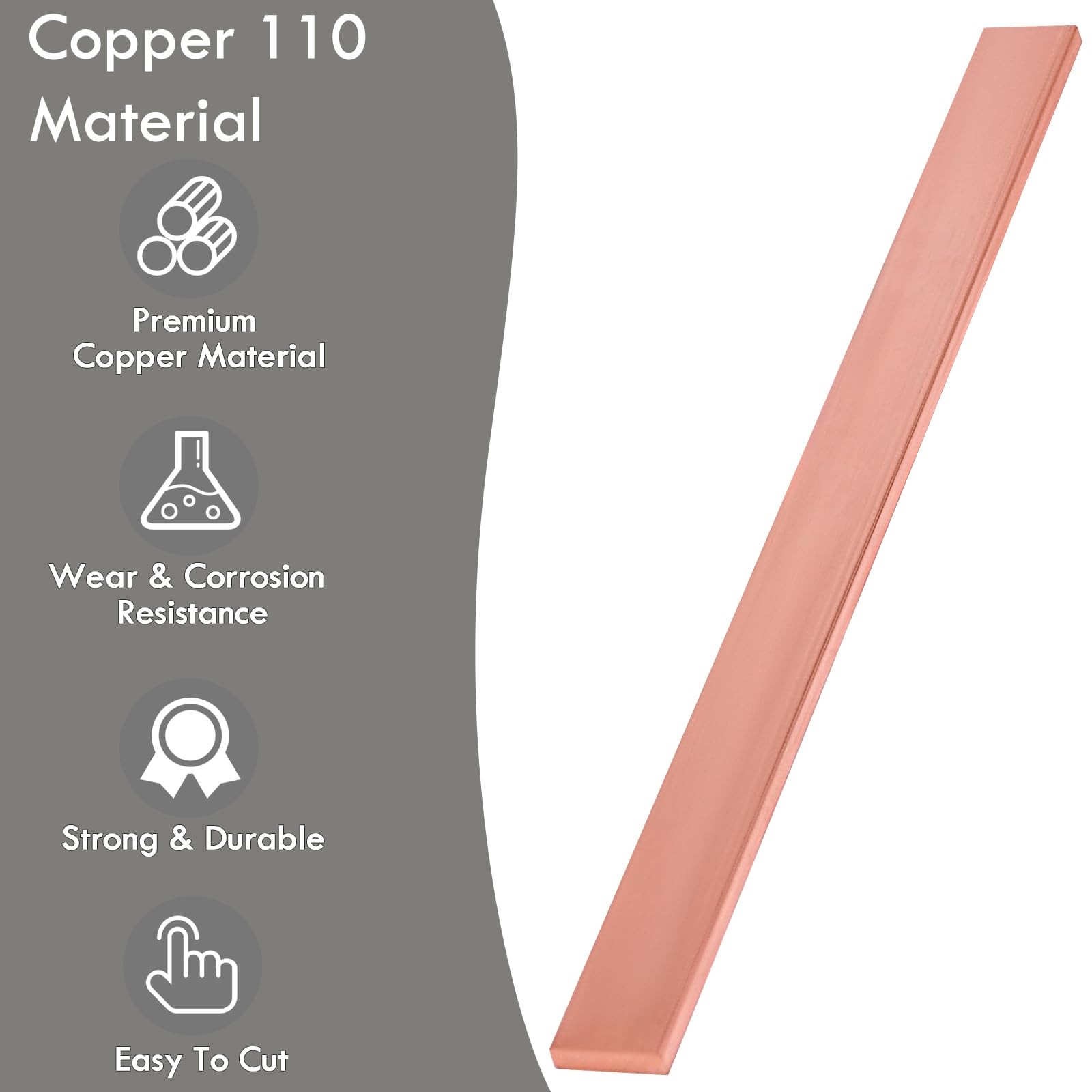Copper 110 Flat Bar 1/8×5/8×12 Inch 3x15x305mm Bus Bar Stock Metal Craft