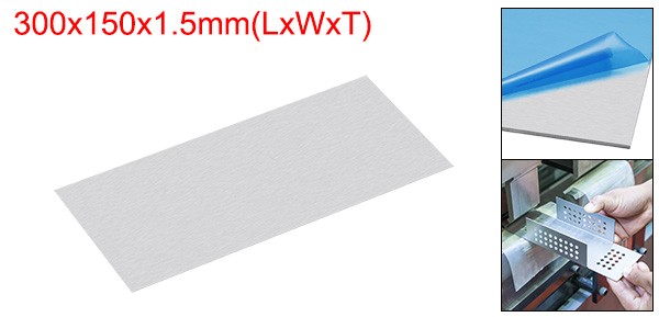 300mm x 150mm x 1.5mm Rectangle 6061 Aluminum Sheet Flat Metal Plate Stock