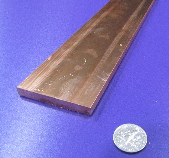 110 Copper Bar,1/4 (H00) to 1/4 Hard (H01).250″ Thick x 2.0″ Wide x 24.0″ Length