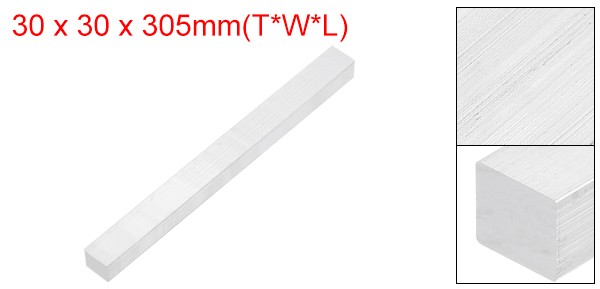 Square 6063 Aluminum Flat Bar, 1-3/16″ Thickness 1-3/16″ Width 12″ Length