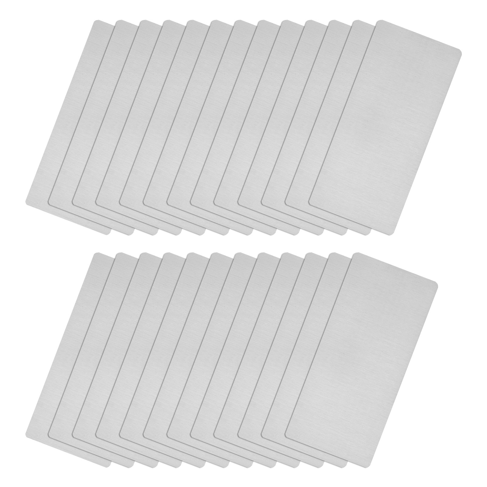50x22x0.4mm Brushed 201 Stainless Steel Blank Metal Card Silver Tone 25 Pcs