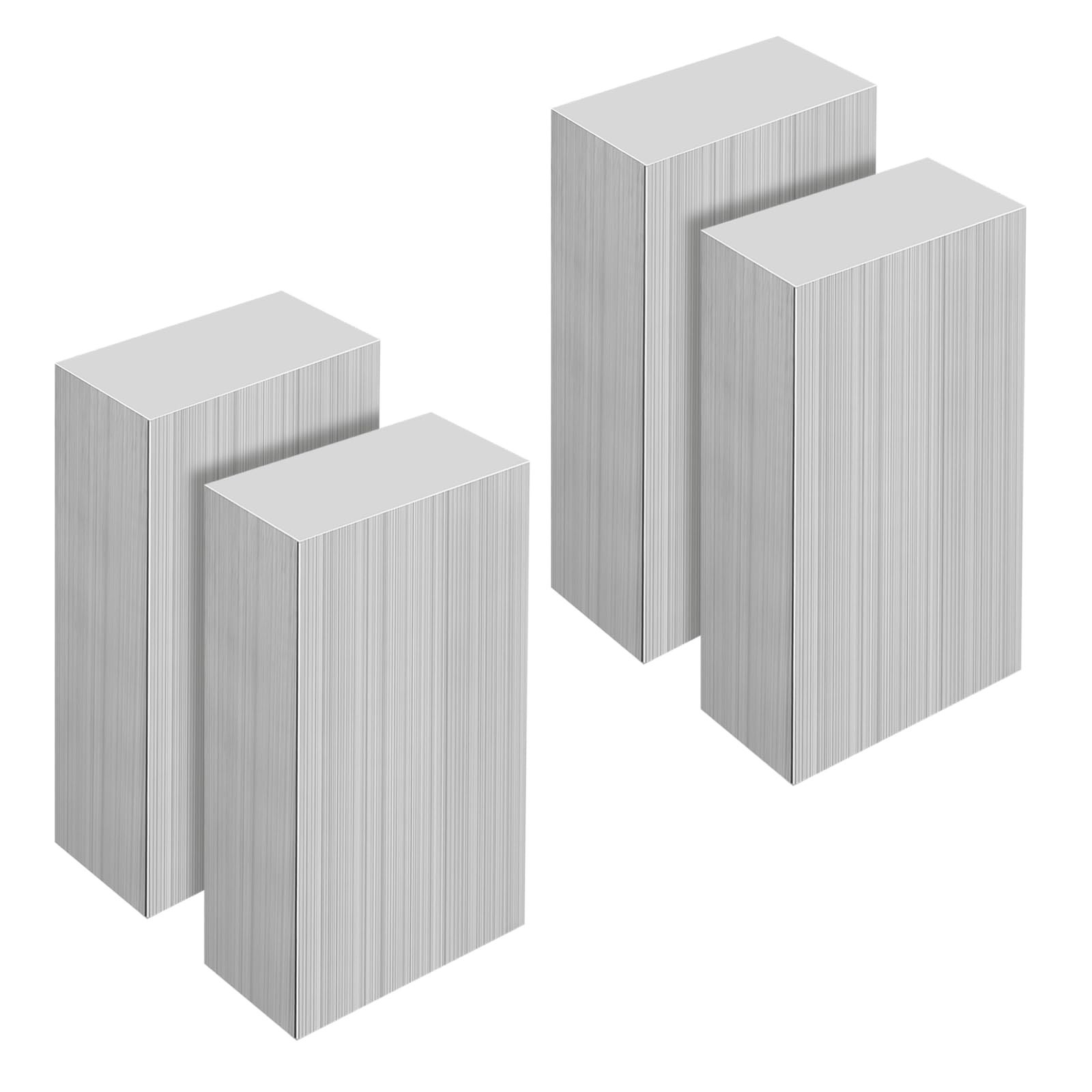 4PCS 1x2x4 Inch Aluminum Flat Bar, 6061 Solid Block, Mill Stock Metal Material