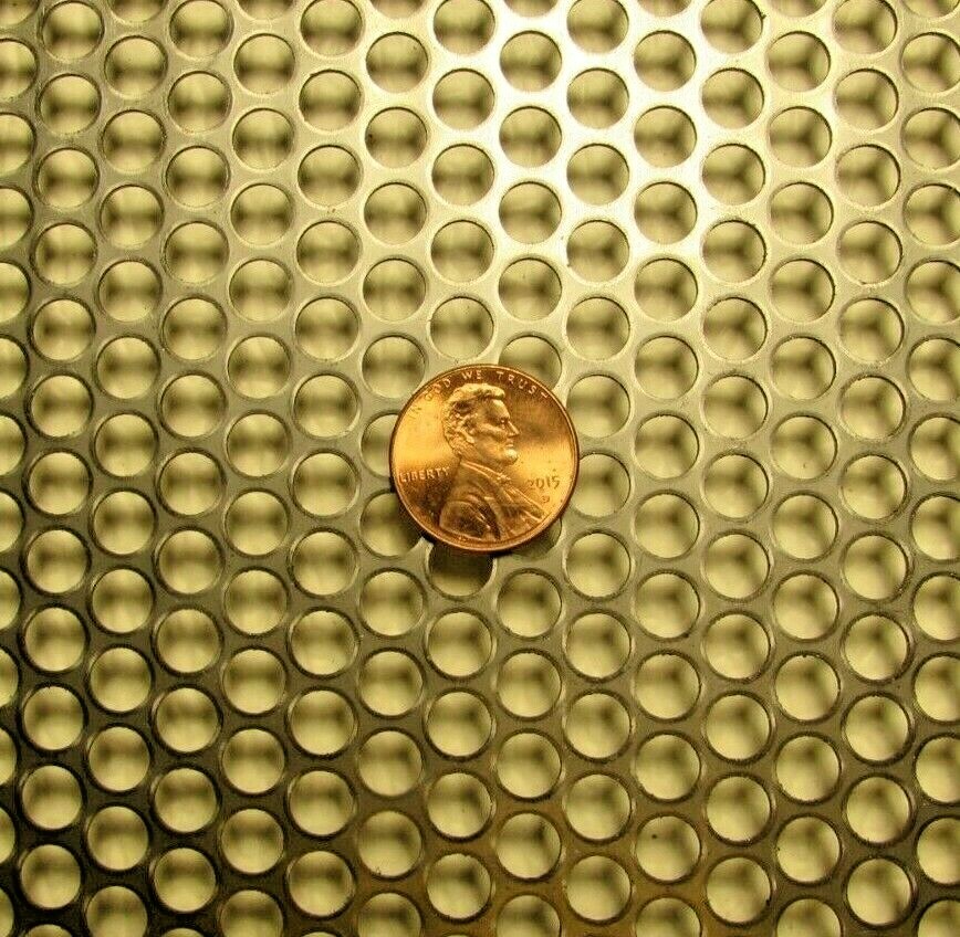 1/4″ HOLES–16 GA.-(0598)-304 STAINLESS PERFORATED SHEET- 10-3/4″ X 11″