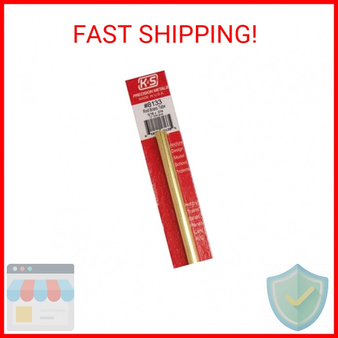 K & S Precision Metals K&S 8133 Round Brass Tube, 5/16″ OD x 0.014″ Wall x 12″ L