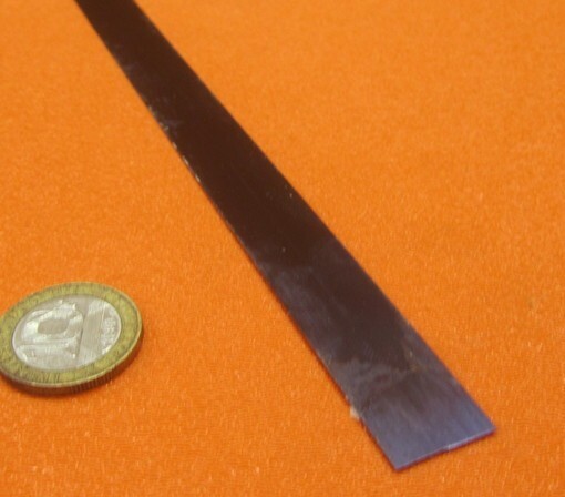 1095 Hard Blue Tempered Spring Steel Shim .016″ Thick x .625″ Wide x 300″ Long