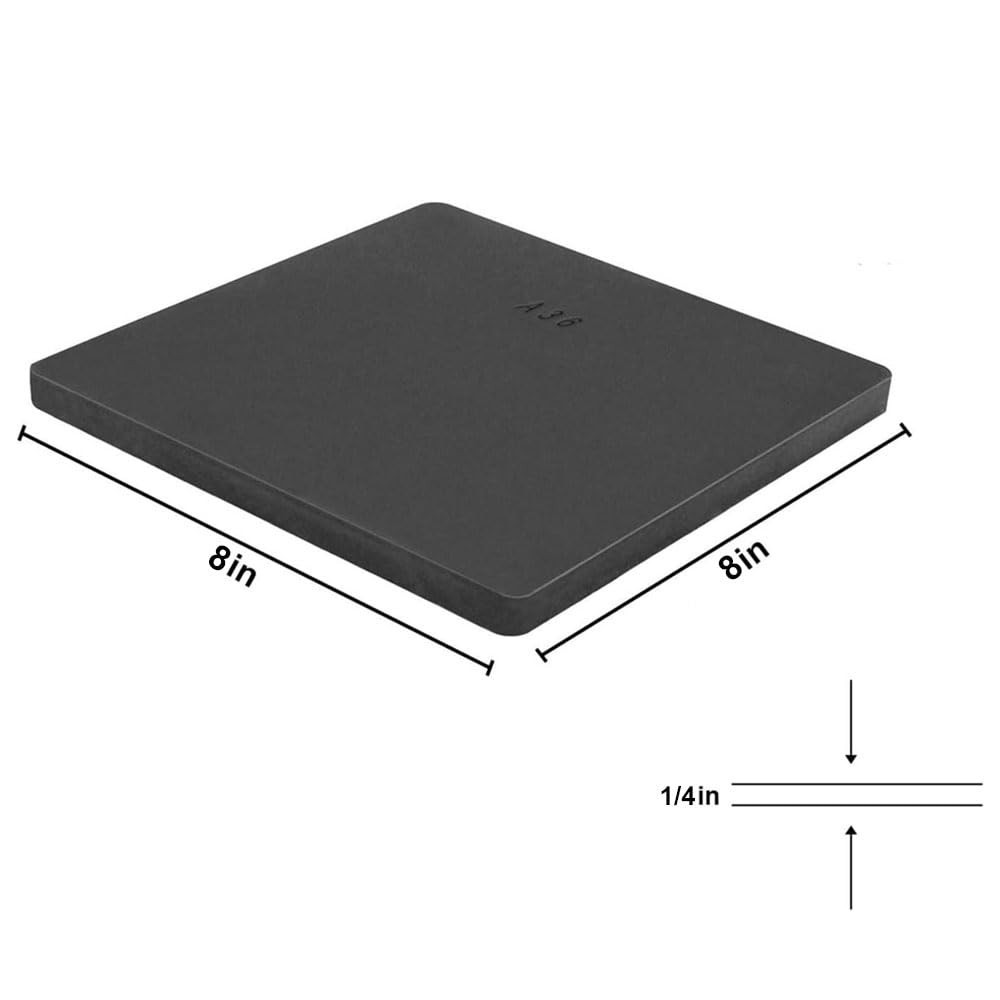 2Pack 1/4 Hot Rolled Steel Plate A36 Steel Sheet 8in x 8in A36 Square Steel