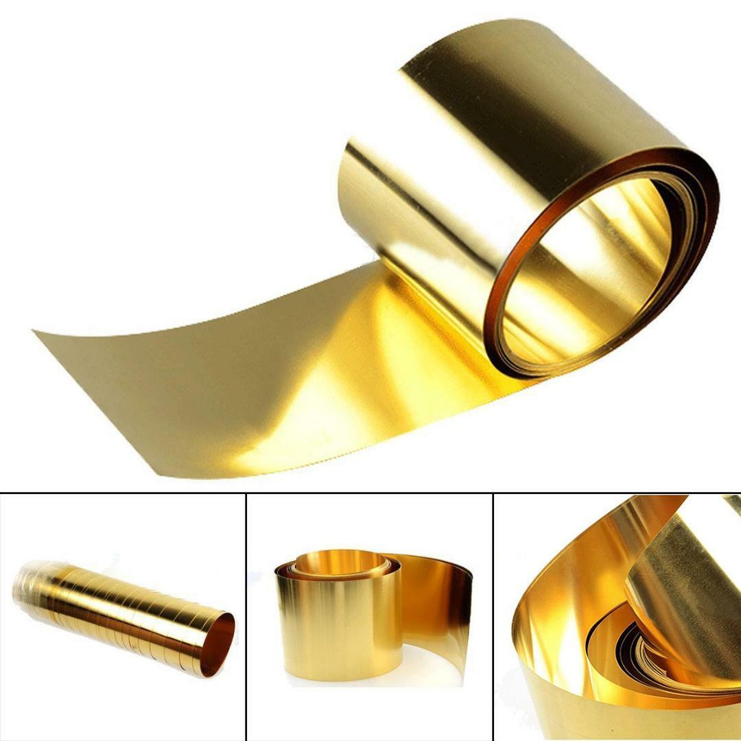 US Stock 0.05mm x 200mm x 1000mm H62 Brass Metal Thin Sheet Foil Plate Roll