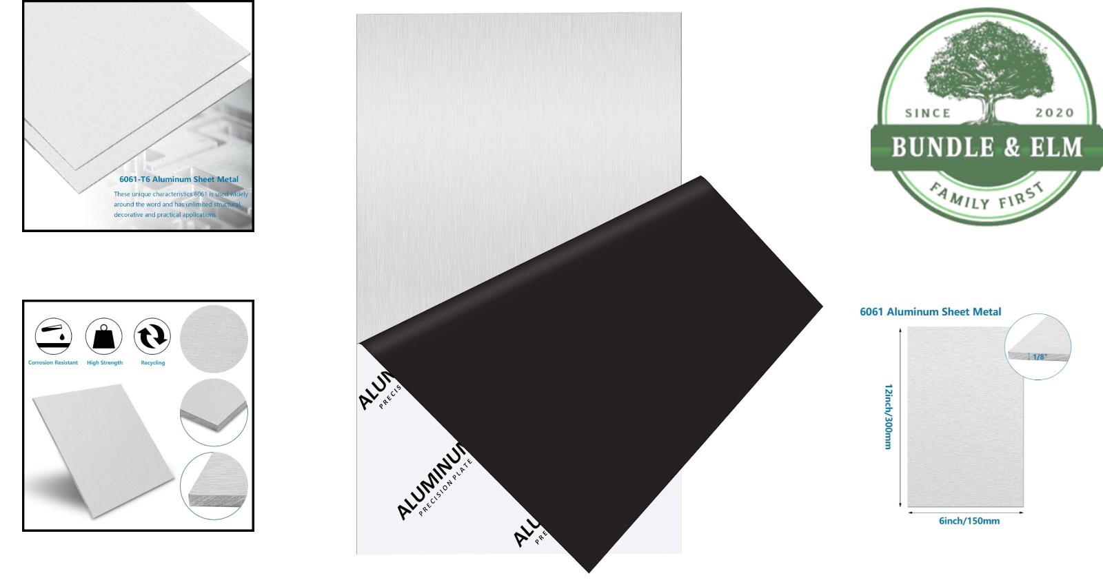 Flat Aluminum Sheet 6×12 Inch 6061 for Crafting and Structural Applications