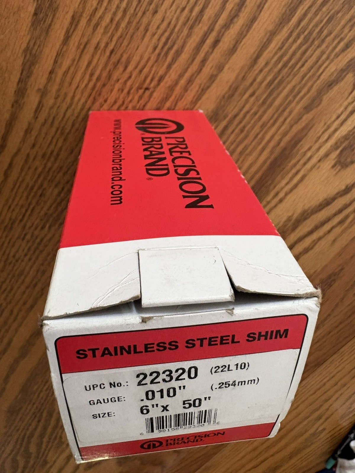 NEW NIB PRECISION BRAND Stainless Steel 22320 Shim 6″ x 50″ Gauge .010″
