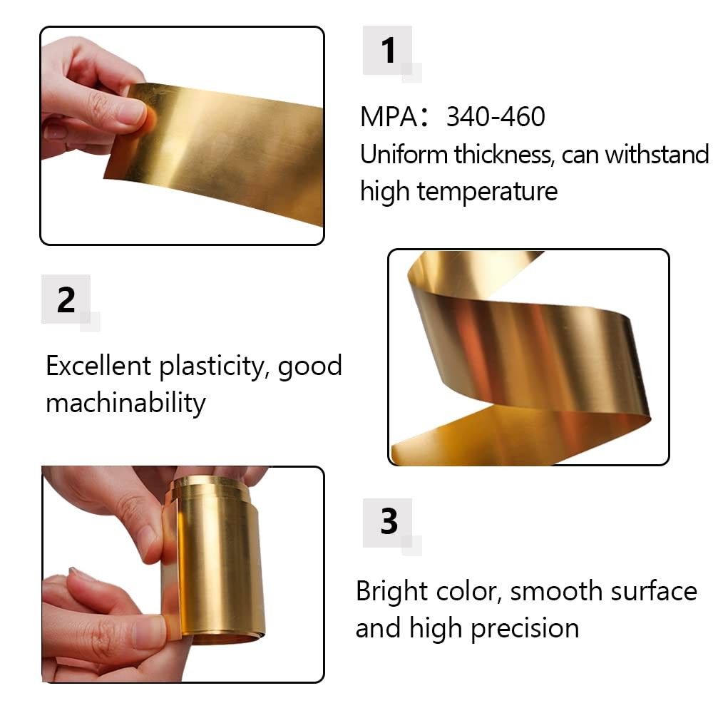 Brass Sheet Roll Precision Metal Strip Plate DIY Crafts 26 Gauge 2×40 Inch