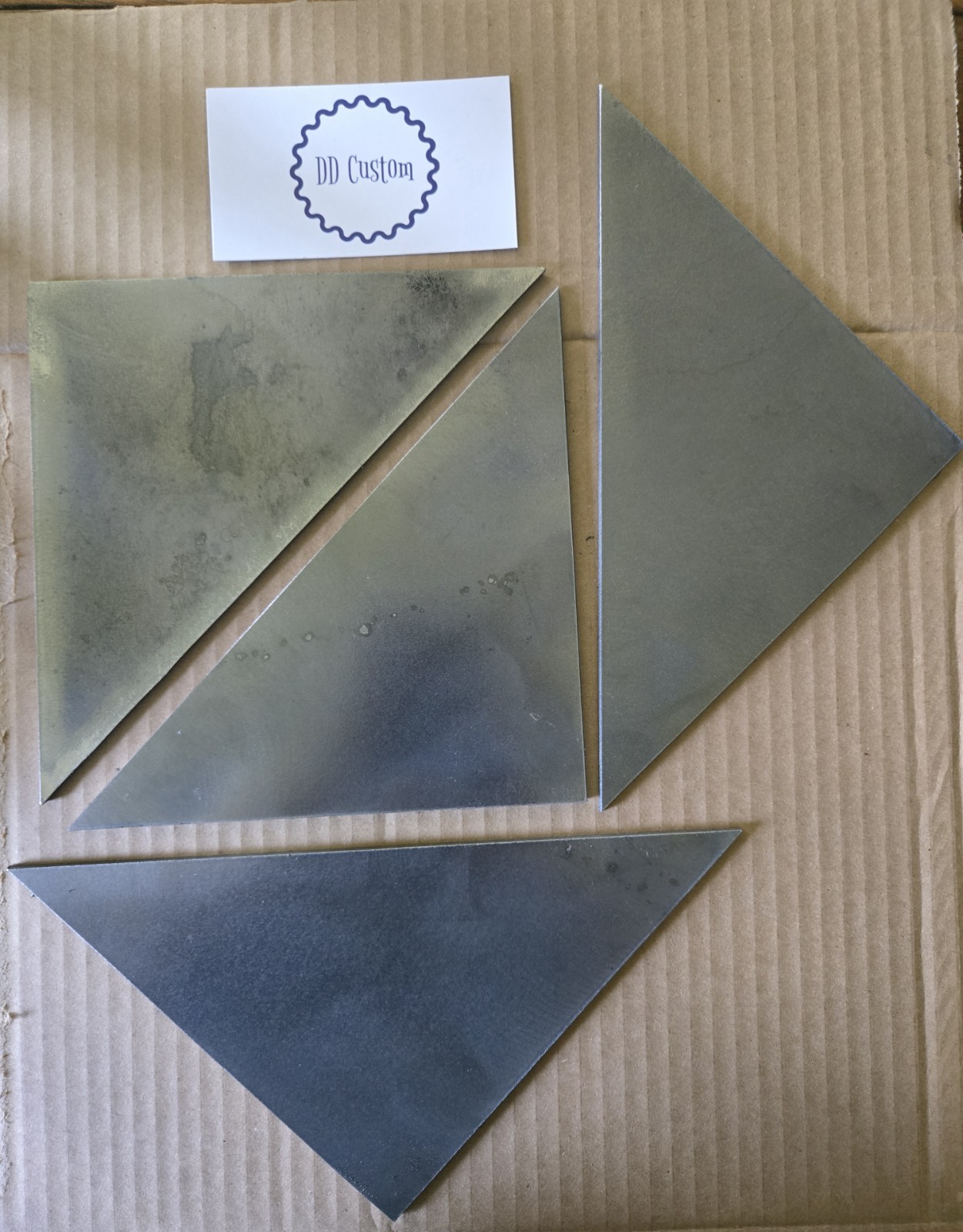 Set of 4 Raw steel 6in x 6in triangle gussets