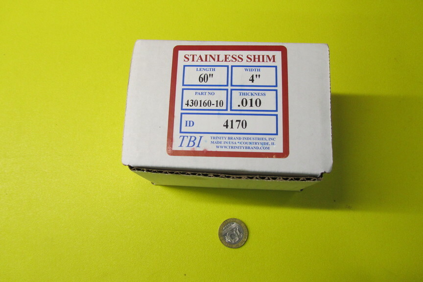 301 Stainless Steel Sheet Shim, .010″ (+/-.0007″) x 4.0 x 5 Foot Length
