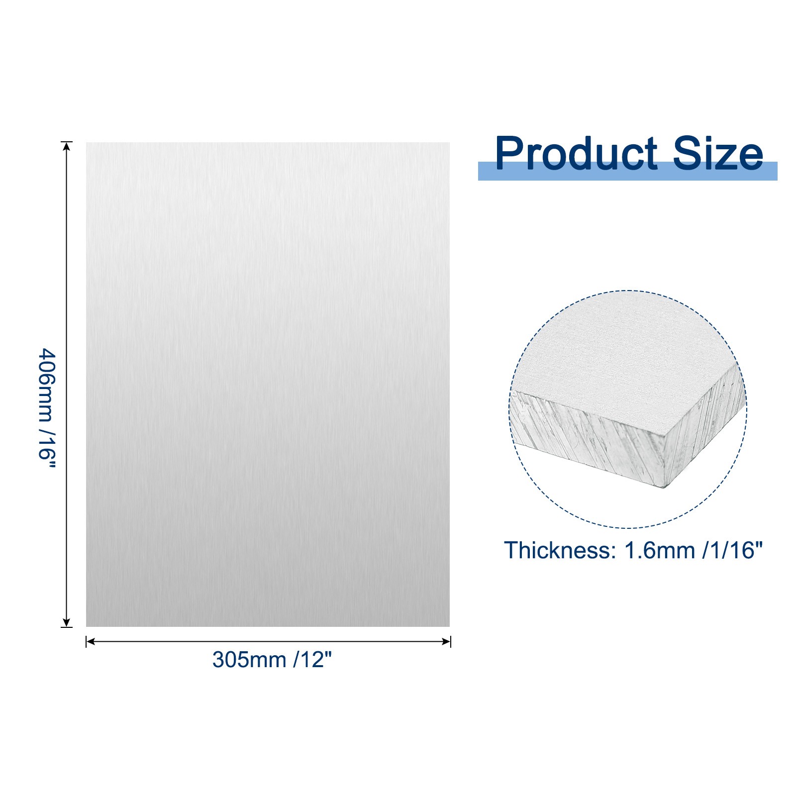 6061 T6 Aluminum Sheet 12 x 16 x 1/16 Inch Aluminum Sheet Flat Metal Plate