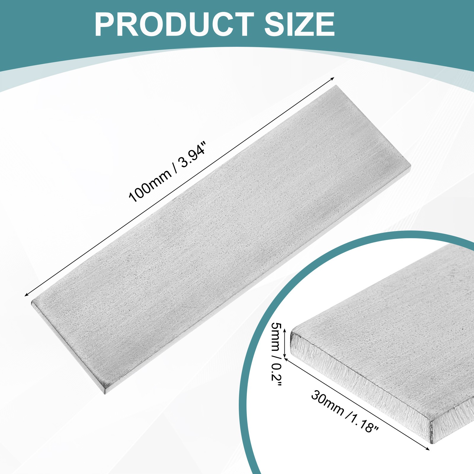 3/16″ Thickness 1-3/16″ Width 4″ Length Stainless Steel Flat Bar Metal Bar