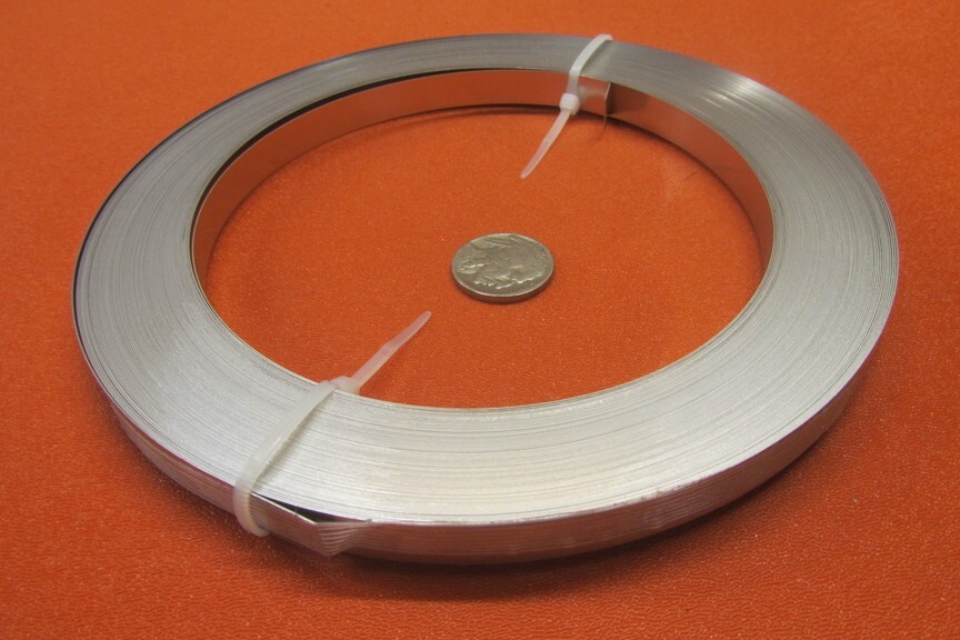 301 Stainless Steel Sheet Shim, .012″ (+/-.0010″) x 3/8″ x 100 Foot Length