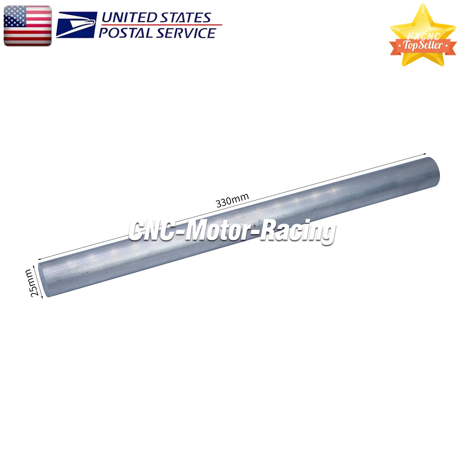 2pcs Raw Aluminum Material Solid Rod Stick Long 12.99in 330mm Width 25mm 0.98″