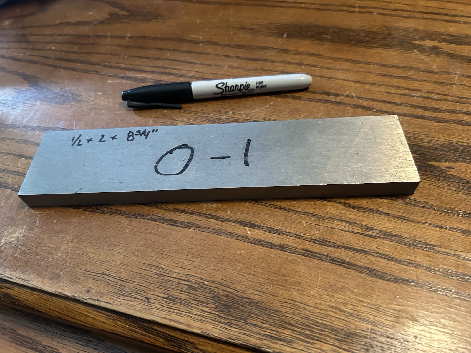 O1 Tool Steel, 1/2″ x 2″ x 8-3/4″ flat bar, machine stock
