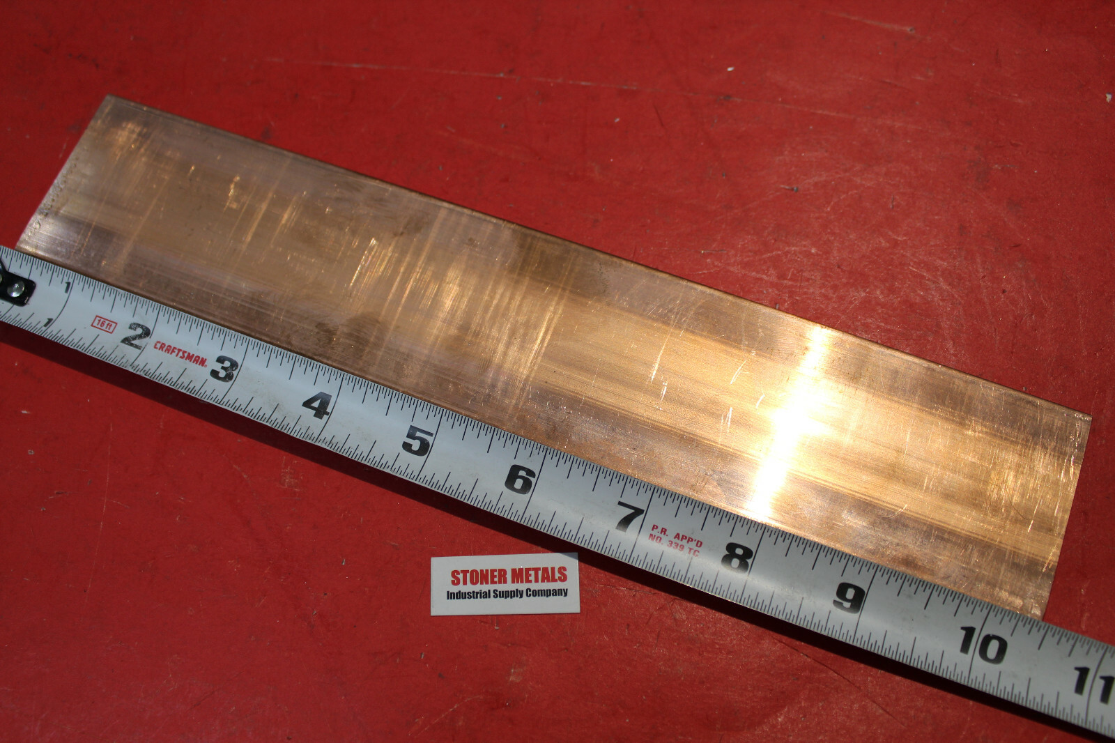 1/8″ x 2″ C110 COPPER BAR 10.5″ long Solid Flat Mill Bus Bar Stock H02