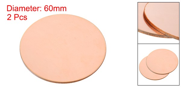2pack Pure Copper Sheet 2 3/8″ x 0.08″ 12 Gauge T2 Copper Metal Round Plate