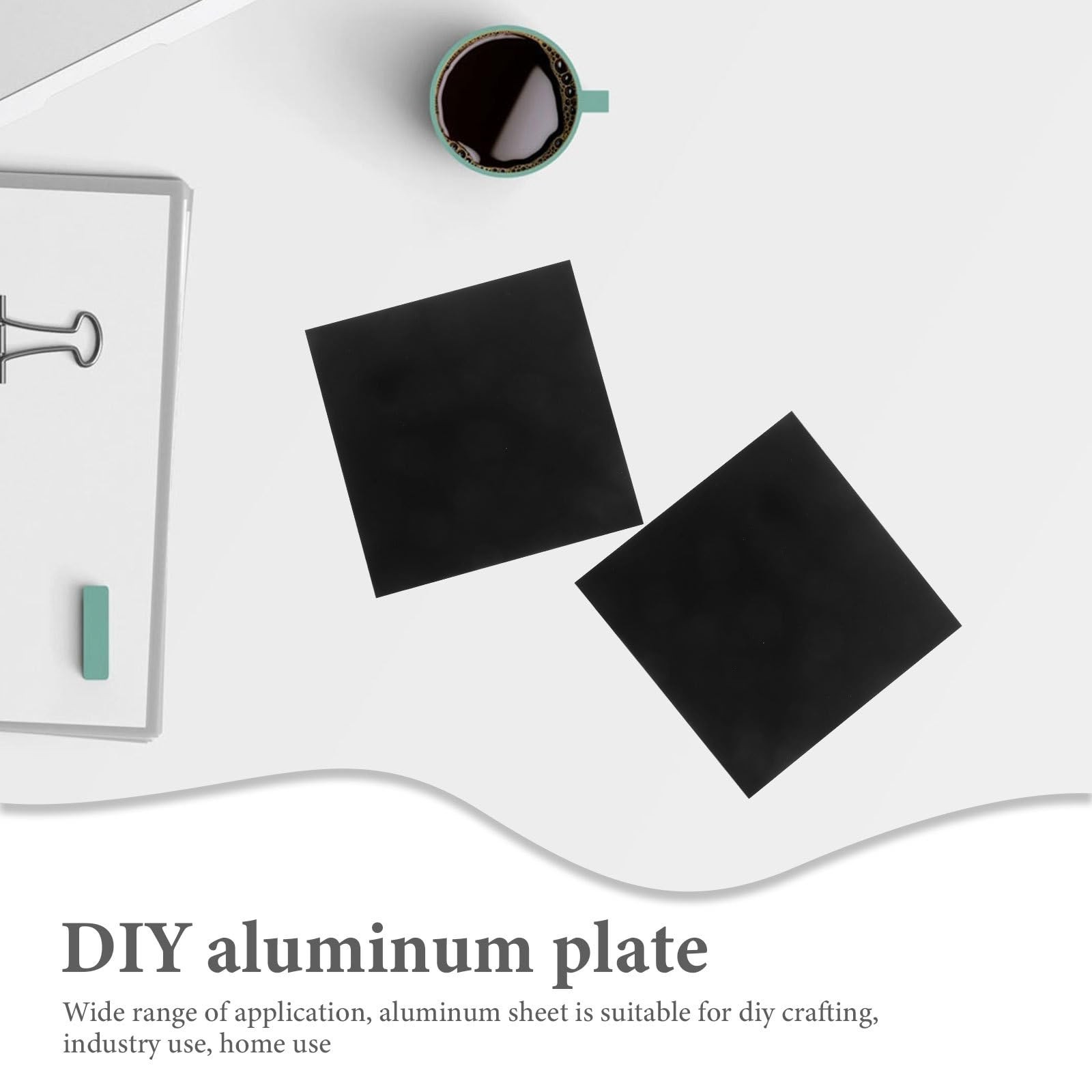 5Pcs Anodized Aluminum Sheet, 3.93×3.93×0.02in Black Metal Aluminum Plate