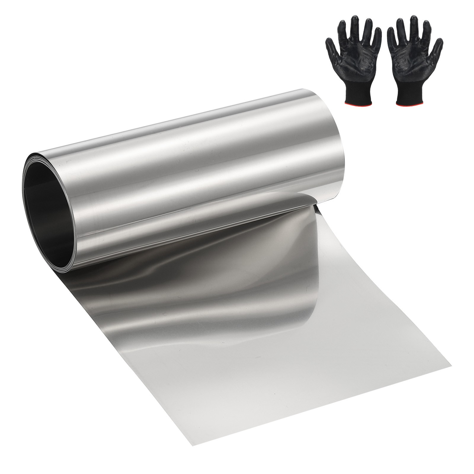 Stainless Steel Roll 0.08 x 100 x 1000mm for DIY Crafts (1 Pack, Silver)