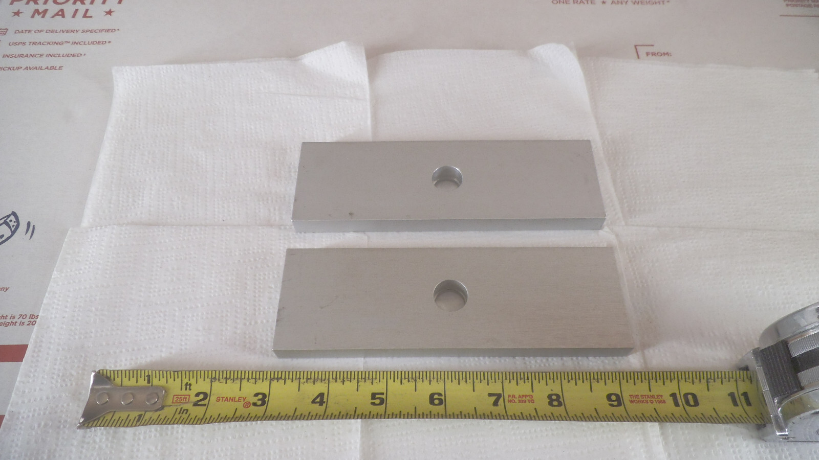 Qty of 2 pcs Aluminum bar stock, 6-1/4″ x 2″ x .475 thick