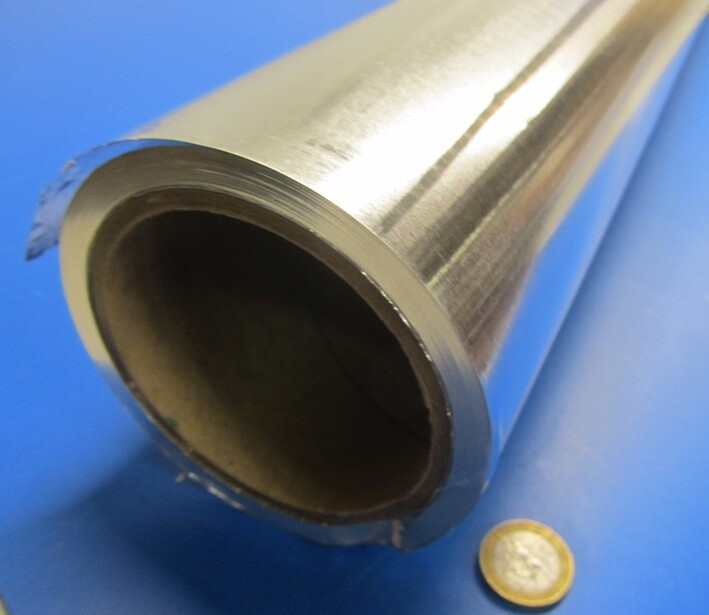 1100 Aluminum Foil (O) .010″ Thick x 24″ Wide x 50 Feet Long Roll