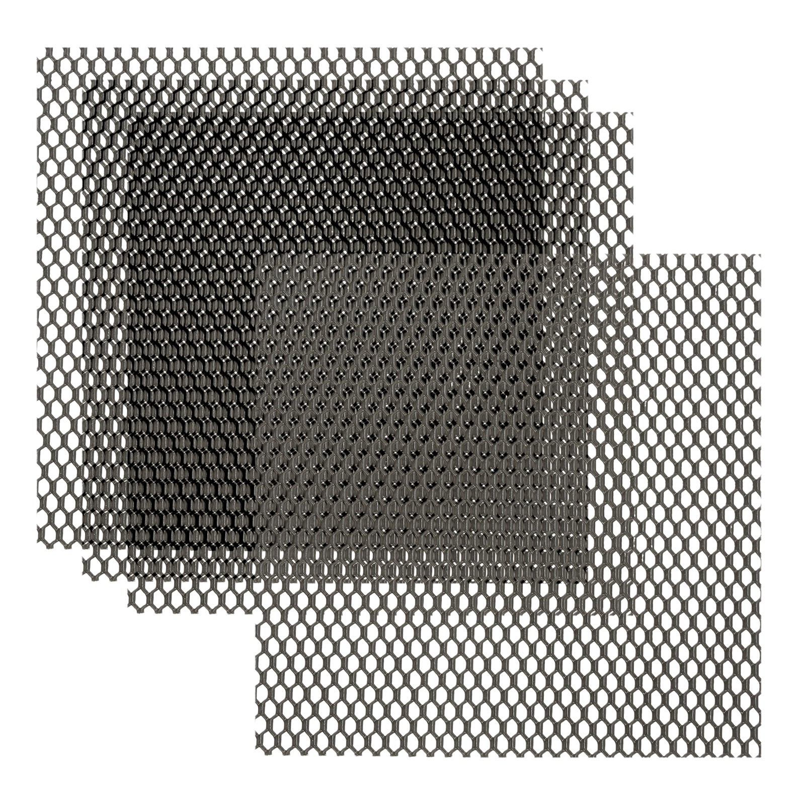 4″L x 4″W Universal Car Grill Mesh, 4Pcs 3x6mm Hexagon Hole, Black