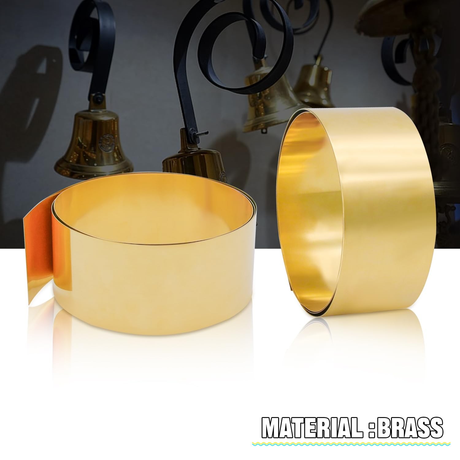 Brass Sheet Roll, Gold Foil Sheets-1000mm x 50mm x 0.3mm Thin Brass Metal Foi
