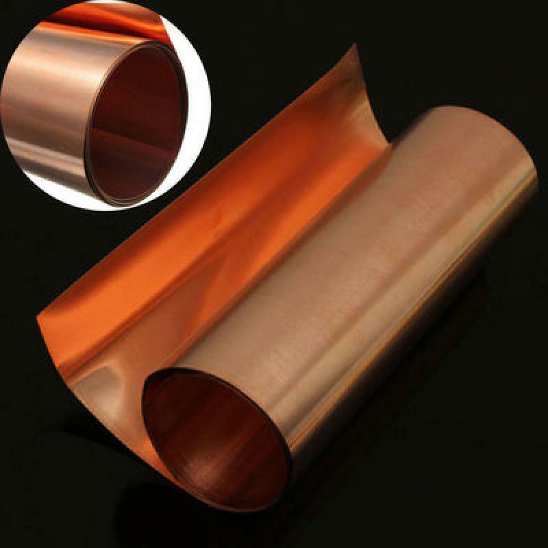99.9% Pure Copper Cu Sheet Metal Foil Sheet Long 100/200/300/500/1000/5000mm