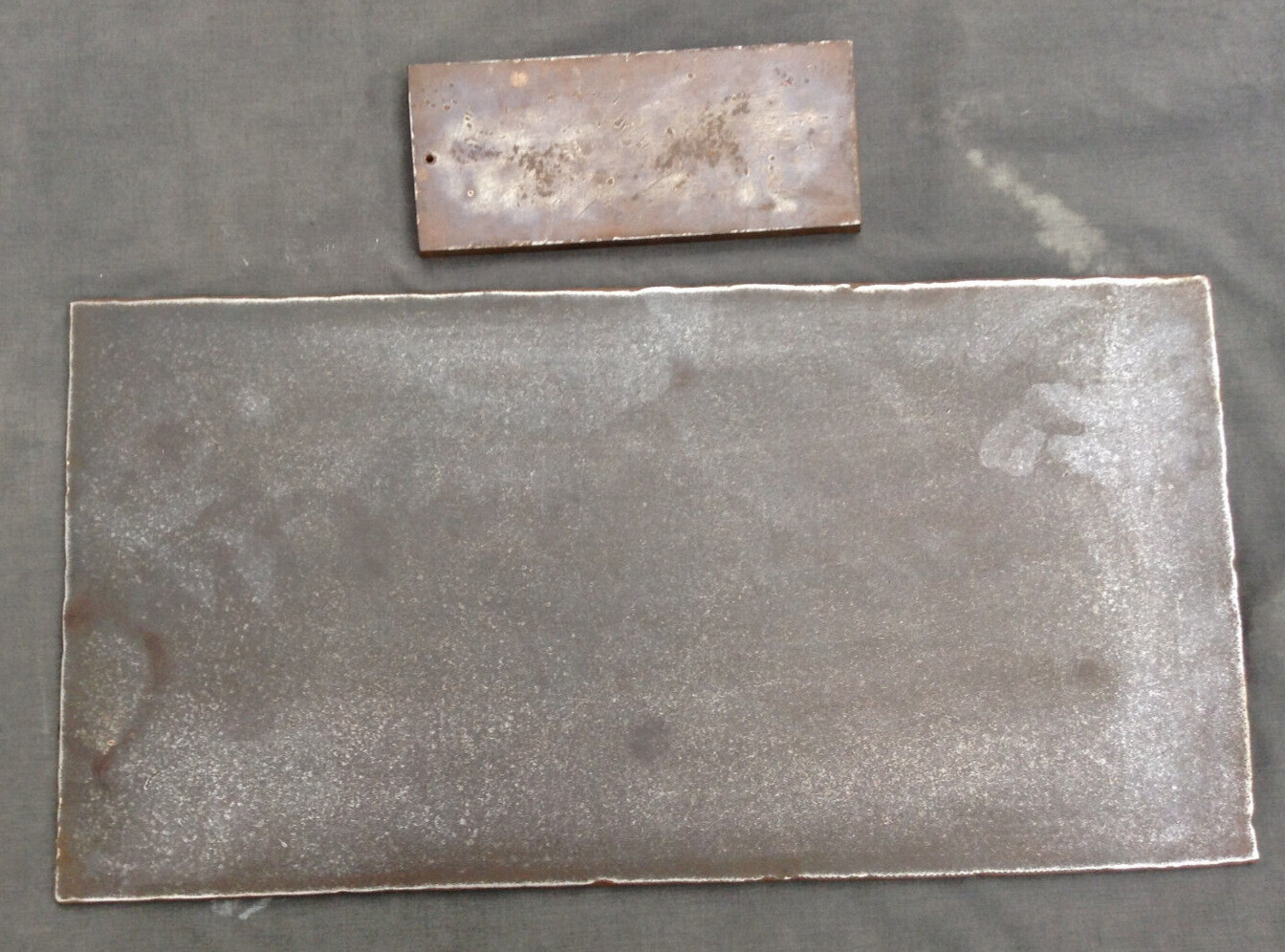 Work Bench Steel Plate / Anvil 12 x 24 And 4 x 9.5 – Lot Of 2