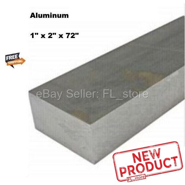 Aluminum Flat Bar Stock 1″ Thick x 2″ x 6 Feet Mill Finish Alloy 6061 72″ Length