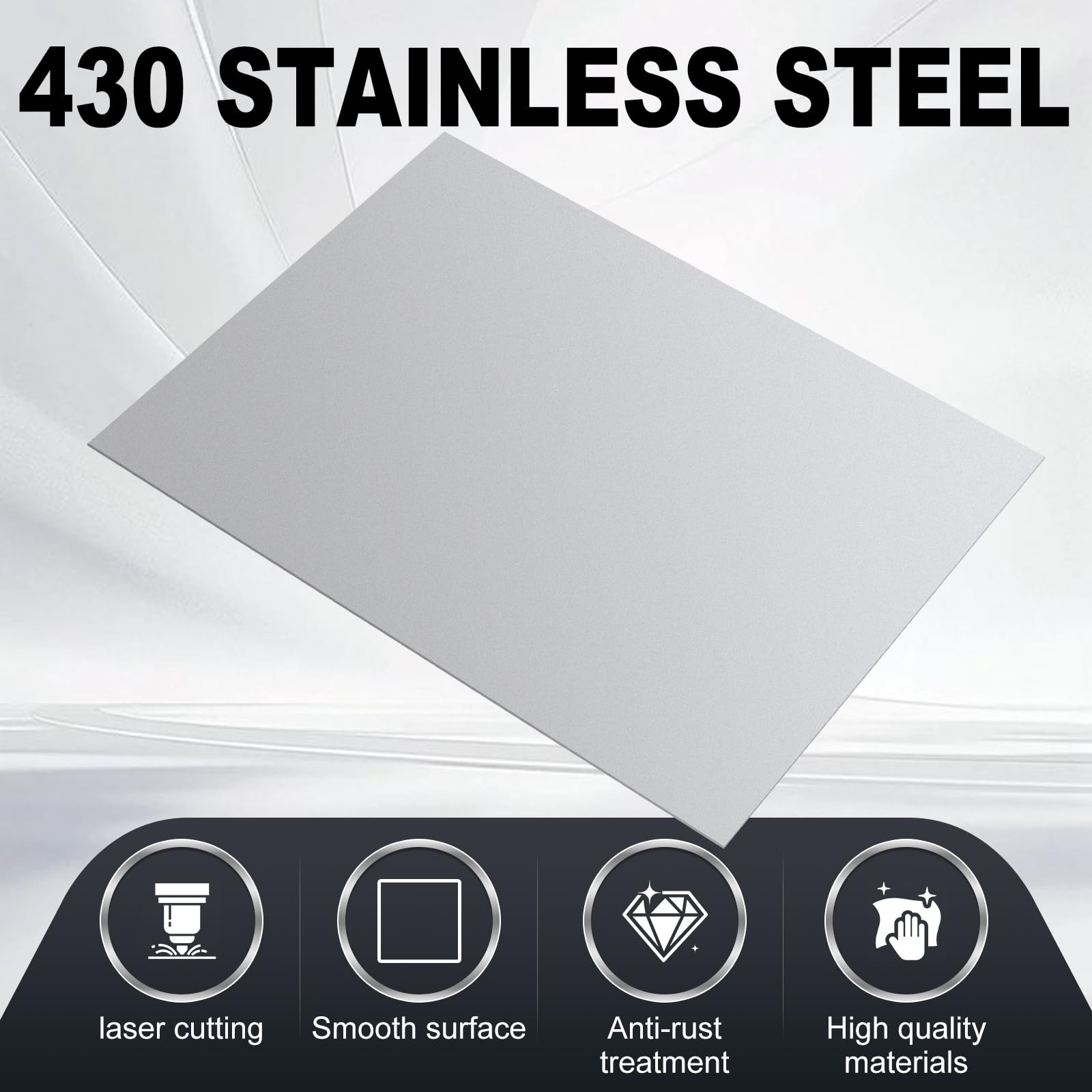 LepoHome 8×12″ 16GA Stainless Steel Plates (1pc)