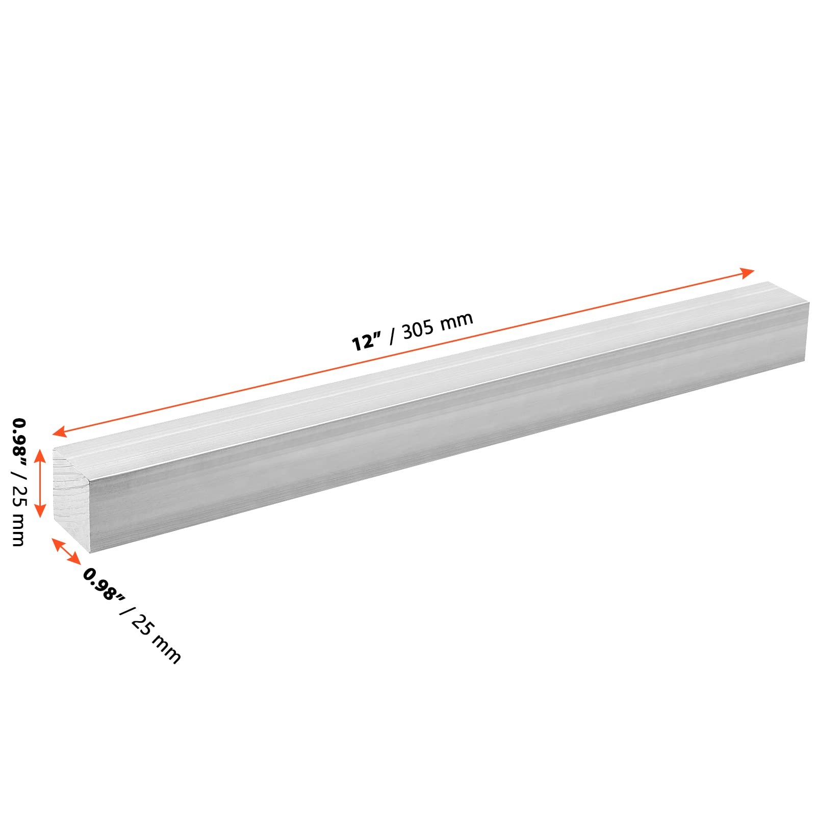 4 PCS 1×1 Inch 12″ Square Aluminum Bar 6061 T6511 Solid Rod Stock Mill Plate