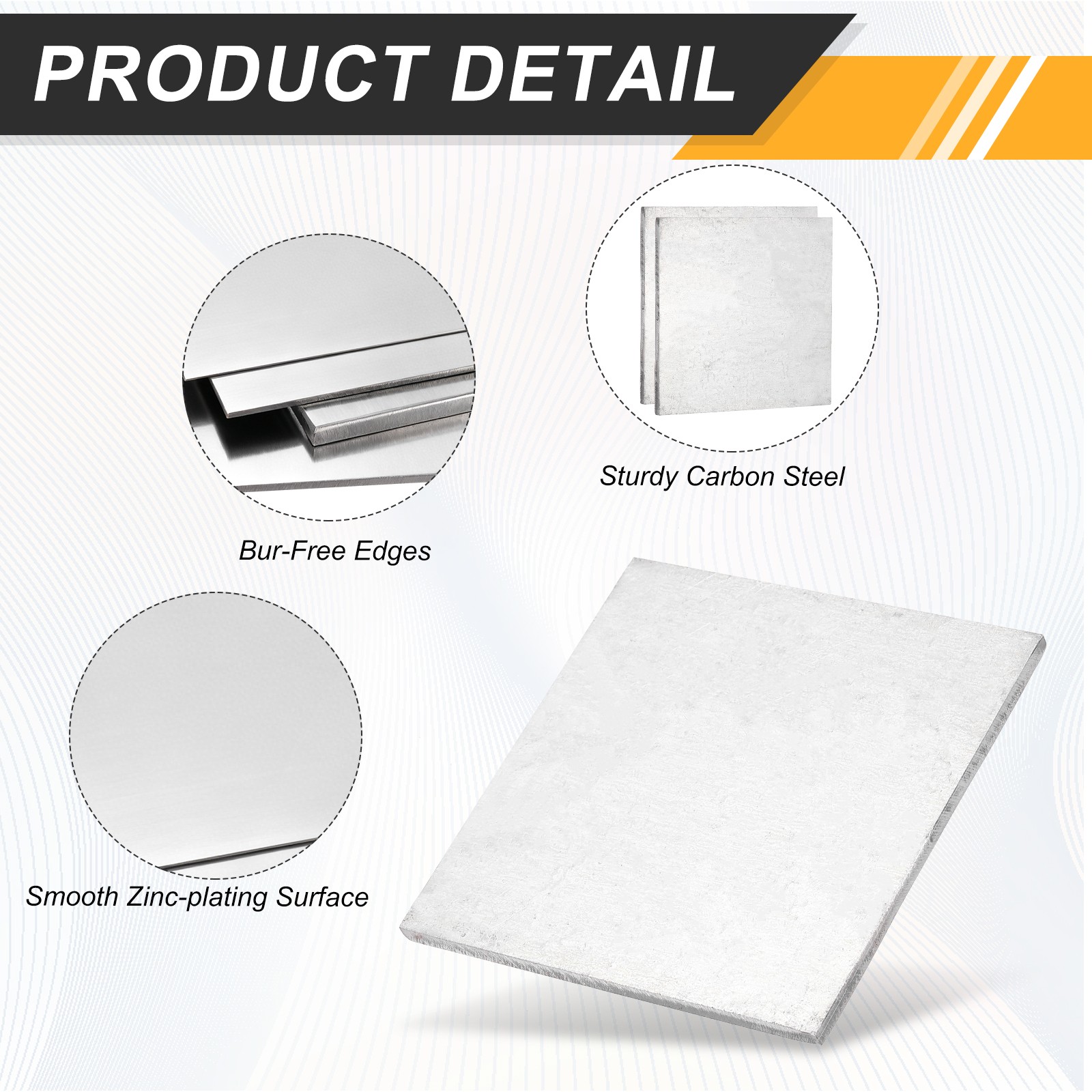 2Pcs 5/32″ Hot Rolled Steel Sheets 4″ x 4″ Steel Plate Base Silver)