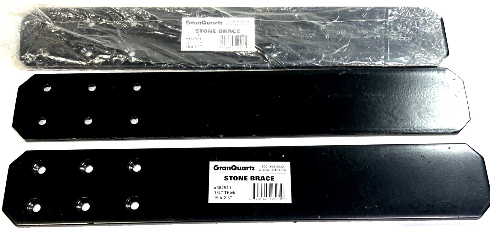 GRANQUARTZ 382508 BLACK STONE BRACE 1/4″ Thick x 15″ x 2.5″ (3-Pack)