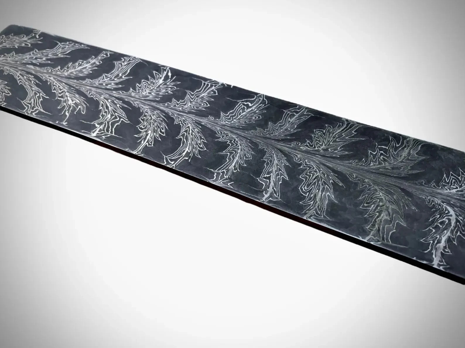 Handmade 1095 & 15N20 Feather Pattern Damascus Steel Billet for Knife Making