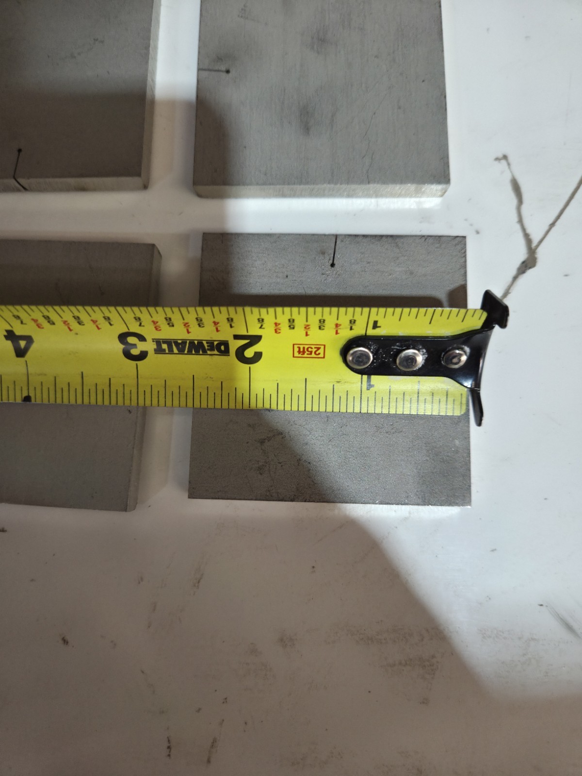 Stainless Steel Square Plates, Lot of 4, 2 1/2 in W x 2 1/2 in L x 1/4 in Thick