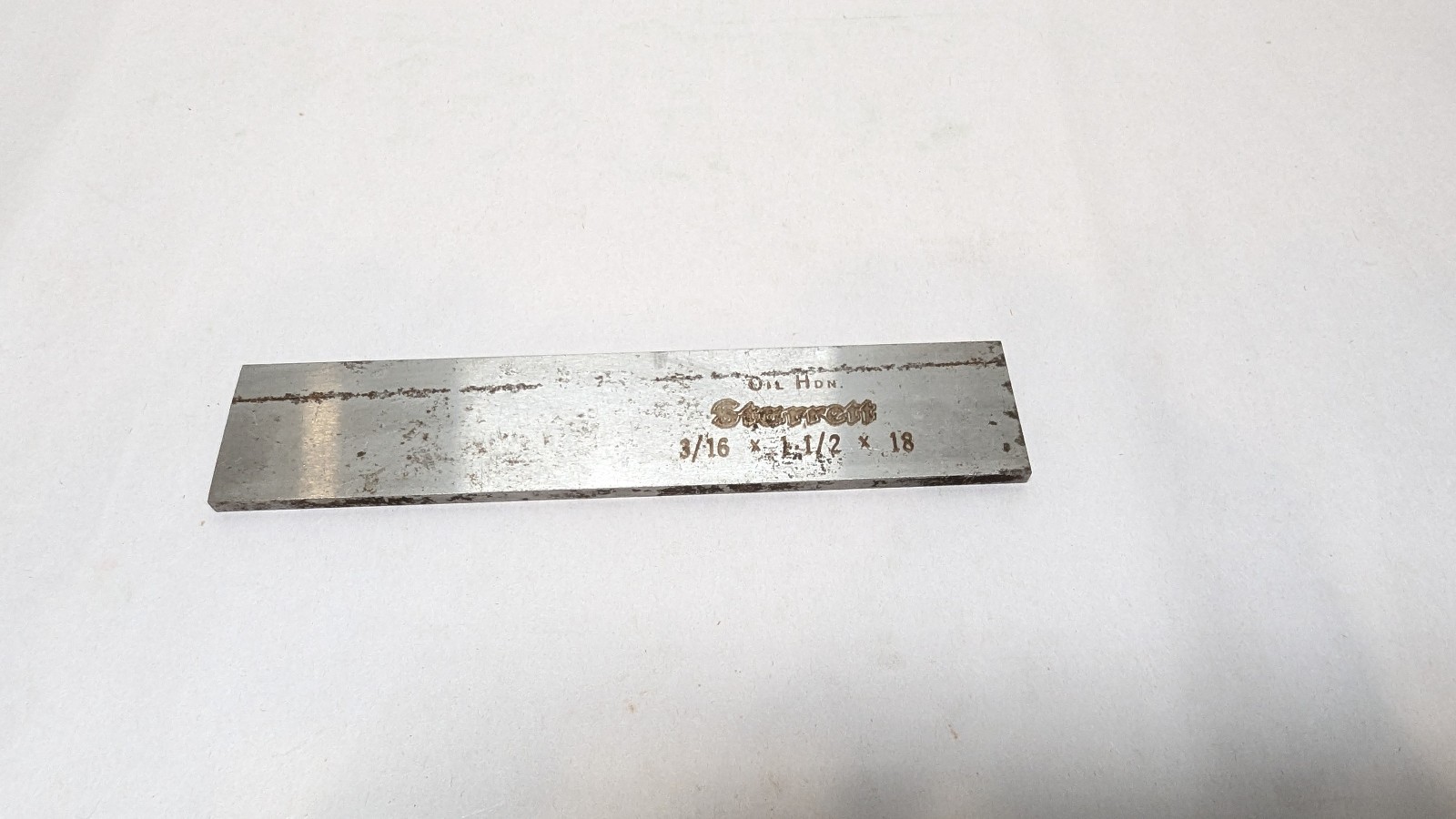 Starrett No 496 O1 Oil Hardening Ground Tool Steel 3/16 x 1-1/2 x 7-5/16