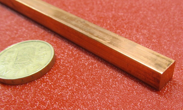 110 Copper Square Bar 1/2 Hard, 5/16″ Thick x 5/16″ Wide x 36 Inch Length
